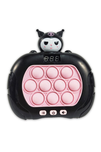 SARALMA Interactive Pop-It Console game, anti-stress, with sounds and lights, display and 999 levels, Kuromi shape with