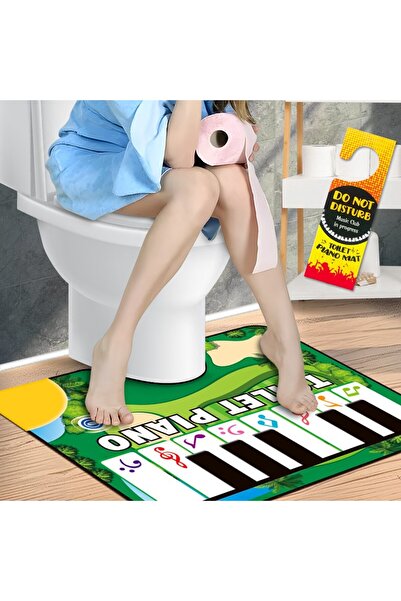 Flippy Bath Mat with Electric Piano, Interactive, 3 Modes, 60 x 48 cm, Green
