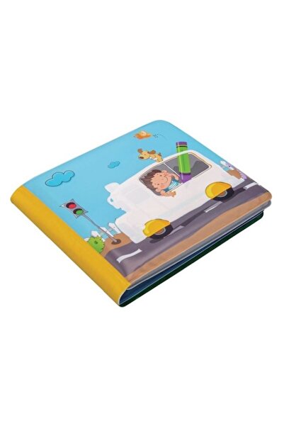 Dalip Baby Baby Bath Book Toy, Water Coloring, Vehicle Model, with Sounds, 15x13cm, Yellow