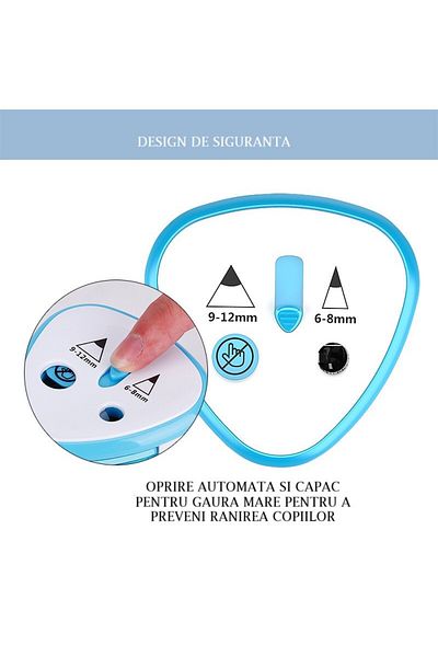 Flippy Ascuțitoare electrică cu 2 găuri, rabatabilă, gri, albastră