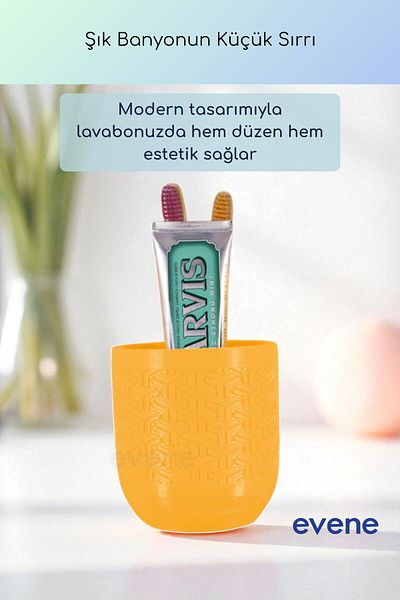 Evene Θήκη οδοντόβουρτσας Βάση οδοντόβουρτσας Βάση οδοντόβουρτσας Σκούρο κίτρινο χρώμα Μοντέλο 77