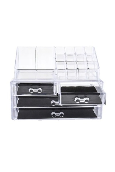 FOXMAG24 Suport organizator transparent pentru cosmetice și bijuterii, 16 com...