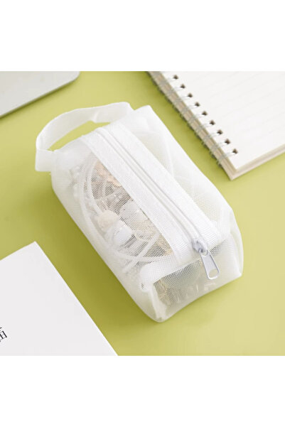 Choice حقائب مستحضرات تجميل صغيرة بيضاء من النايلون الشفاف من B حقائب مستحضرا...