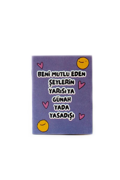 PALTO TASARIM Half of What Makes Me Happy Is Either Sin or Illegal Bag Size Notepad - Unlined Notebook A6 N