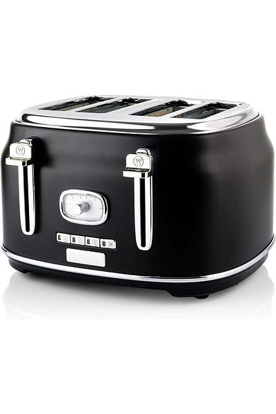 White Westinghouse Westinghouse Retro 4-Slice Toaster - Six Adjustable Browning Levels - with Self Centering Function