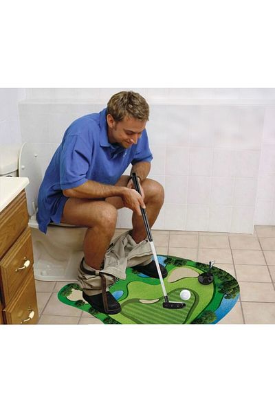 Flippy Covoraș de baie, Flippy, model teren de golf, interactiv, +14 ani, PVC, 80 x 69 cm, verde