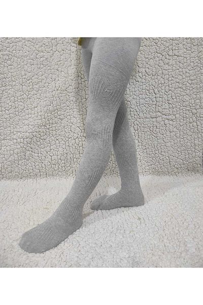 DÜVEN Knitwear Ayda Cotton Cotton Girls Gray Pantyhose