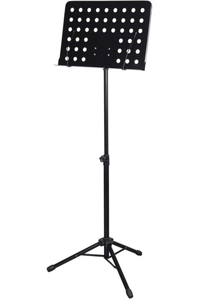 MegArya Music Stand, Orchestra Desk, Metal, Sheet Sheet Music Holder, Foldable, Height Adjustable, Black
