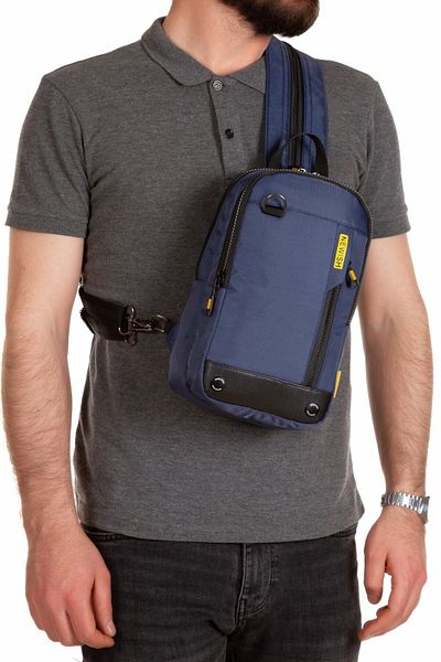 Newish Polo Men's Fabric Cross Chest and Shoulder Bag - Navy Blue