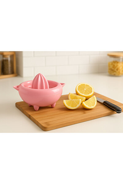 SİHİRLİ AYAKLAR Pastel Color Sturdy Plastic Lemon and Citrus Juicer Orange Squeezer 12X12Cm