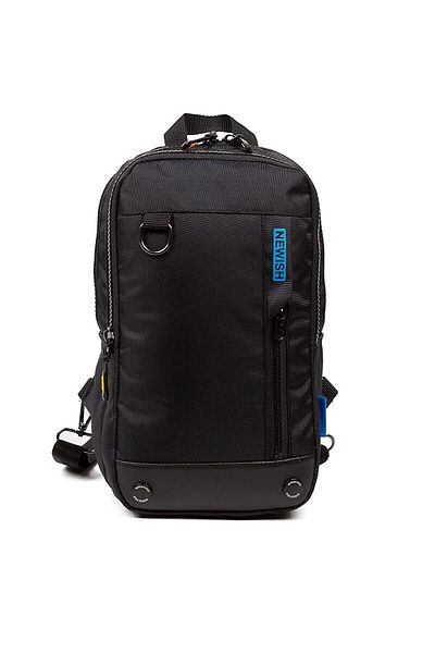 Newish Polo Men's Fabric Cross Chest and Shoulder Bag - Blue - Black