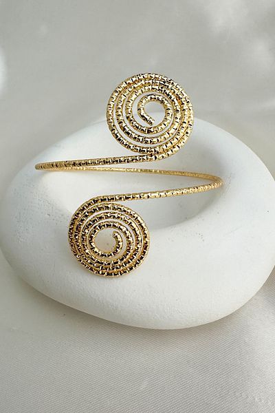Modex Gold Color Textured Spiral Detail Adjustable Handle Accessory (Diameter: 9cm)