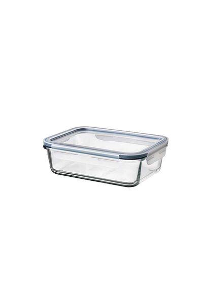 dalip Glass Food Storage Container with Plastic Lid, 1L, Transparent