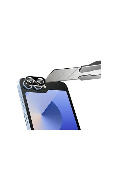 NANOSPACE واقي عدسة الكاميرا من قطعة واحدة باللون الأسود الصلب المتوافق مع هاتف Samsung Galaxy Z Flip 7