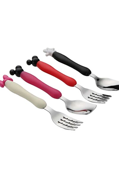 OEM Set of 4 children's cutlery with Mickey and Minnie Disney design