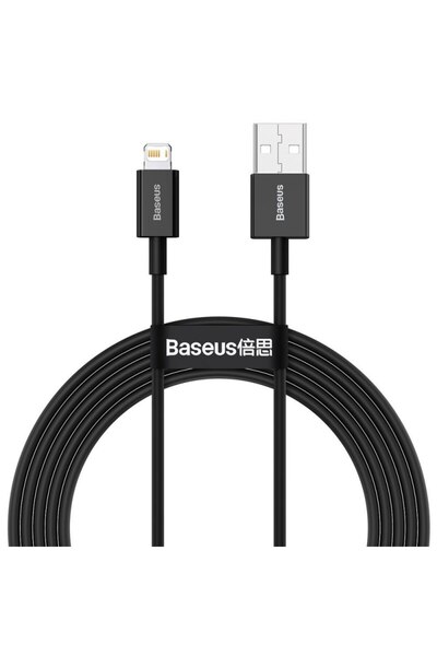 Baseus Cablu de încărcare și transfer de date, conector USB-A la conector compatibil Apple, 2.4A, 2m, negru