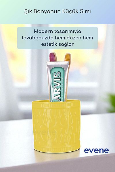 Evene Θήκη οδοντόβουρτσας Βάση οδοντόβουρτσας Βάση οδοντόβουρτσας Ανοιχτό κίτρινο χρώμα Μοντέλο 76