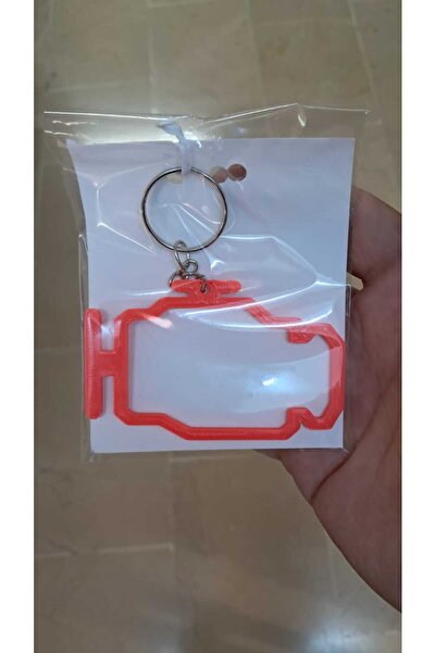 Matris تحقق من محرك السيارة، سلسلة مفاتيح عطل المحرك ثلاثية الأبعاد من بلاستيك PLA باللون الأحمر النيون