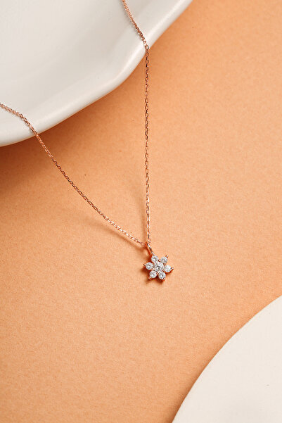 Elika Silver 925 Ayar Gümüş Minimal Lotus Kolye / Çiçek Kolye