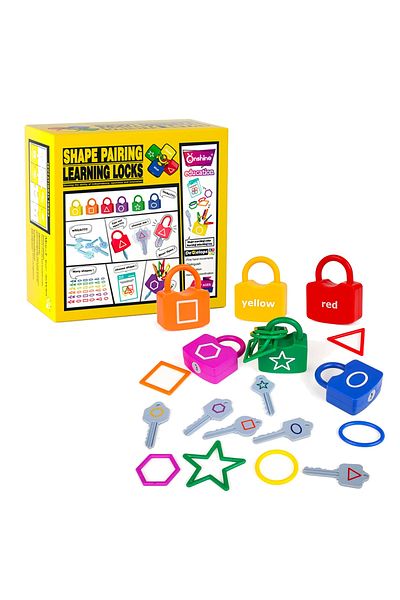 sallma Locks and Keys Game, Shape and Color Matching, 6 Padlocks