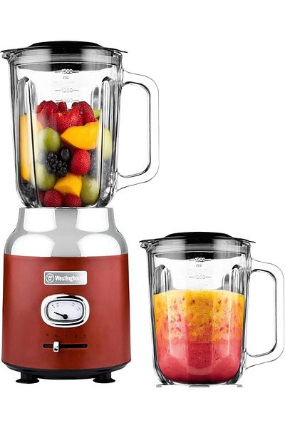 Westinghause Westinghouse Retro Food Blender - 600 Watt Liquidiser Blender for Kitchen - Smoothie Maker with 1.5
