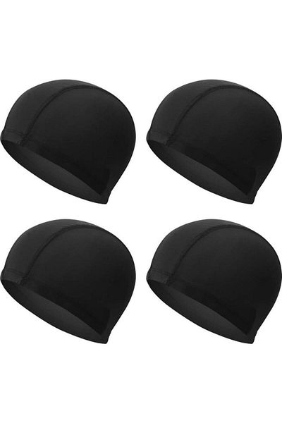 Mirsa Global Lycra Fabric Swimming Cap Pool and Sea Cap 4 Pieces