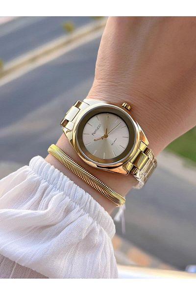 Ferrucci Steel Cord 2 Years Warranty 3 Atm Water Resistant Women Wrist Watch+Bracelet Bfc.03435.05