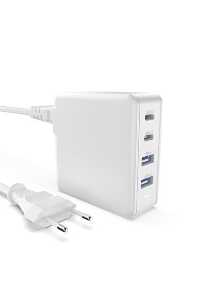 dalip Încărcător cu cablu pentru priză, 4 porturi, 2 USB-A și 2 USB Type-C, A100EU, încărcare rapidă, alb