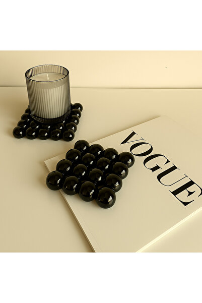 rakaymu Bubble Black Coasters Set of 2