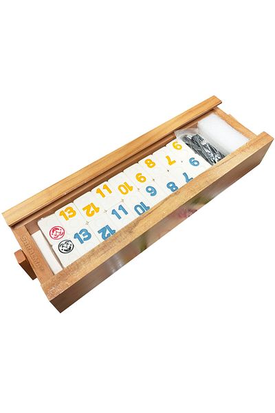 SARALMA Board game Rummy/Rummy made of solid wood and stone/bone pieces, 4 game boards