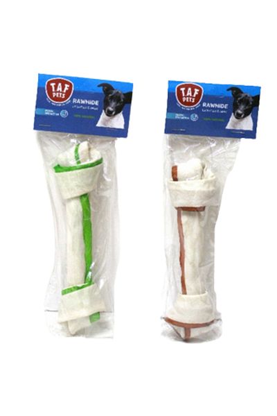 TAF PETS Recompense caini ,os innodat din piele presata, 21 cm, 90-100g, 1 bucata, in 2 culori