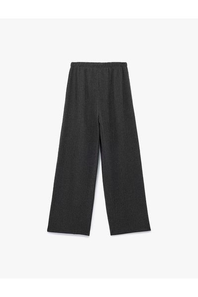 Koton Wrapped Fabric Comfortable Fit Waist Lace-Up Straight Wide Leg Pants