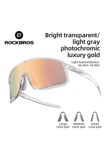 ROCKBROS Photochromic SP350-02 Photochromic Glasses HD Large-frame Lens Sungl...