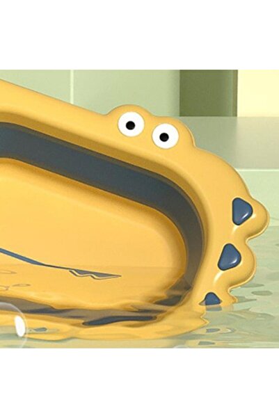 Flippy Foldable Sink for Children, PP/TPE, Portable, Crocodile Model, 30x24.5x9 cm, Yellow/Blue