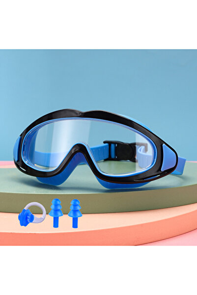 Choice نظارات سباحة زرقاء للأطفال؛ مضادة للضباب والأشعة فوق البنفسجية؛ نظارات سباحة واسعة الزاوية؛ مقاومة للماء