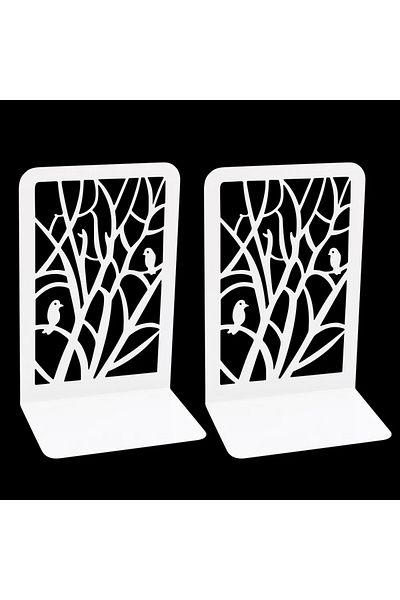 Choice B030 1Pair Hollow Tree Shadow Bird Branch Bookends Exquisite Book Support Office Desk Decoration Ret