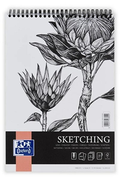 Herlitz Bloc desen Sketching A4 cu spira dubla, 50 file, h