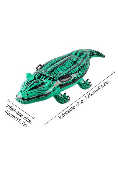 Choice Green 1PC Adventure-Ready Crocodile Inflatable Ride-on with Handles, Summer Thickened Pool Float for