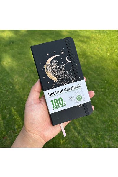 Choice B6 Black BUKE Boho Girl B6 Bullet Dotted Journal Pocket Size 3.6x6.8 inches 5x5mm Dot Grid Notebook