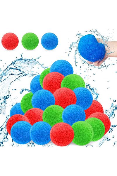 Shengruili Set de 12 bureți reutilizabili pentru copii Shengruili, pluș, albastru/roșu/verde, 6 cm