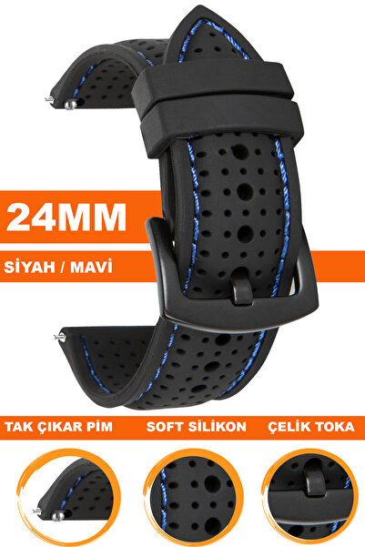 COBRA حزام ساعة من السيليكون الناعم متوافق مع ساعة 24 ملم 24S26B