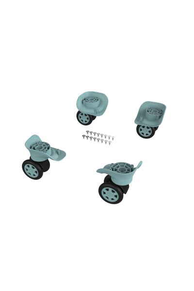 keo-plus عجلة حقيبة ABS مزدوجة اللون فيروزي