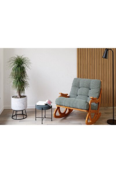 Vivense COZY SALLANAN SANDALYE, HAKİ KAZAYAĞI, MEŞE AYAK