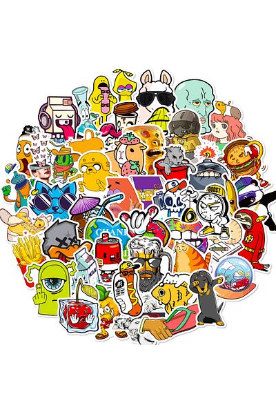 Choice 50PCS Trendy and Fashionable Hip-hop Elements Waterproof Graffiti Stickers for Helmet Bicycle Han...
