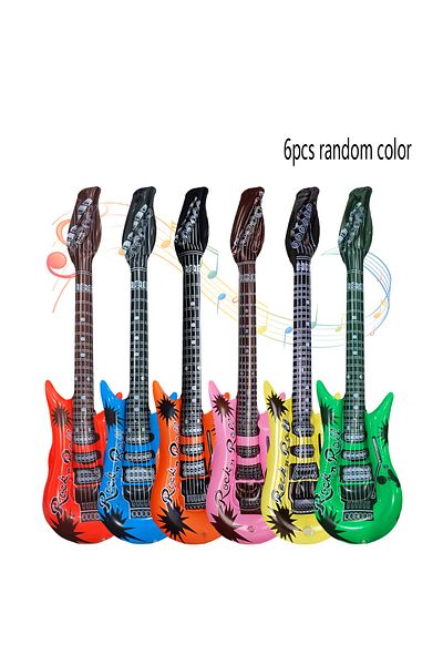 Choice 6pcs 6Pcs Random Pvc Inflatable Toys 95cm Guitar Performance Stage Inflatable Instruments Thickened