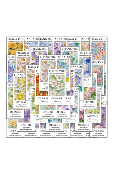 Choice 40PCS 40PCS Exquisite Fresh Oil Painting Flowers Ins Wind Net Red Sealing Stickers Explosive Gift Pa