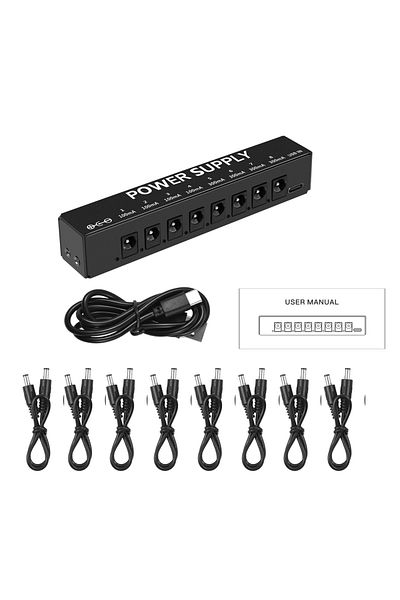 Choice Guitar Pedal Power Supply for Effect Pedal, 8 Isolated DC Output for 9V Pedal, Super Mini