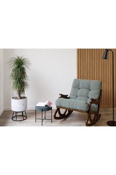 Vivense COZY SALLANAN SANDALYE, HAKİ KAZAYAĞI, CEVİZ AYAK