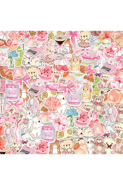 Choice 50PCS 50PCS Pink Fun Stickers English Words Exquisite Handbooks Materials Phone Cases Laptop Suitcas
