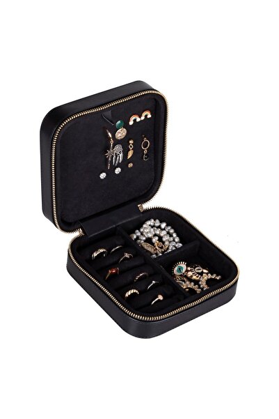 PLM Real Leather Travel Size Jewelry Organizer Box, Jewellery Accessory Case,...